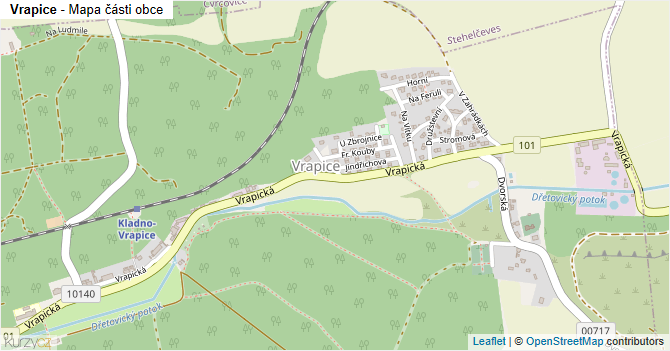 Vrapice - mapa části obce