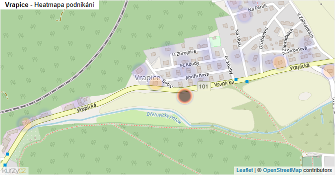 Vrapice - mapa podnikání