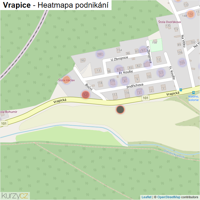 Mapa Vrapice - Firmy v části obce.