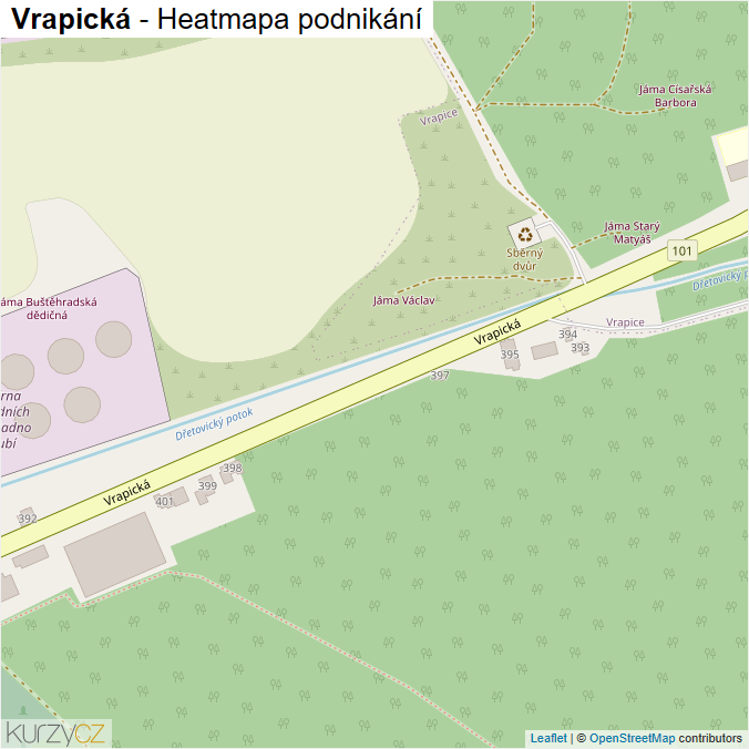 Mapa Vrapická - Firmy v ulici.