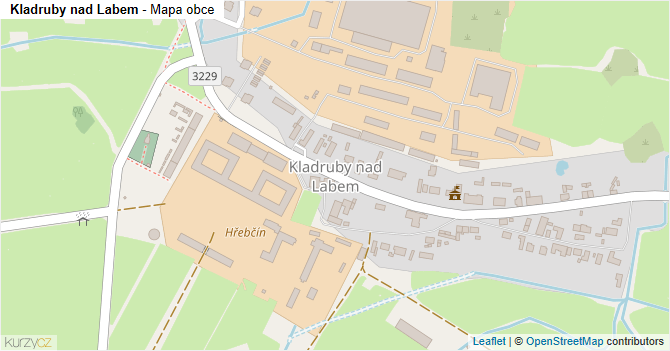 Kladruby nad Labem - mapa obce