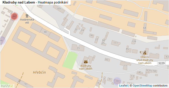 Kladruby nad Labem - mapa podnikání