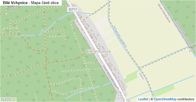 Bílé Vchynice - mapa části obce