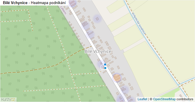 Bílé Vchynice - mapa podnikání
