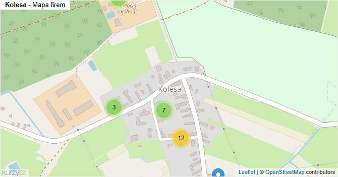 Kolesa - mapa firem
