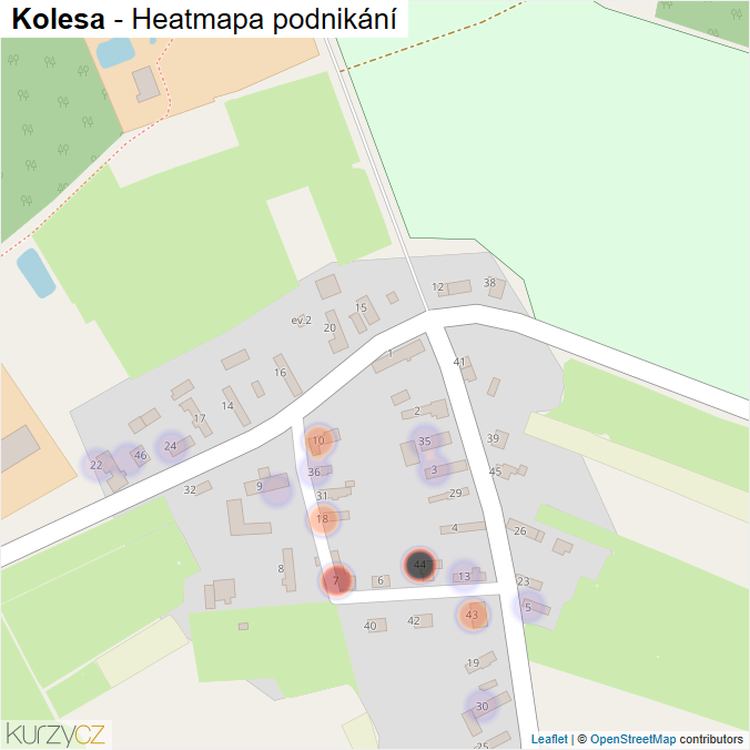 Mapa Kolesa - Firmy v části obce.