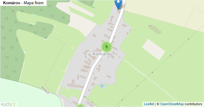 Komárov - mapa firem