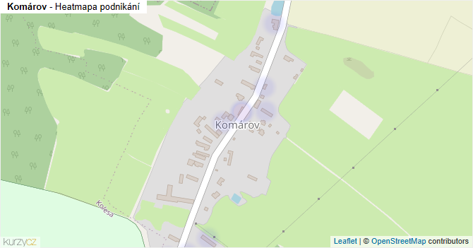 Komárov - mapa podnikání