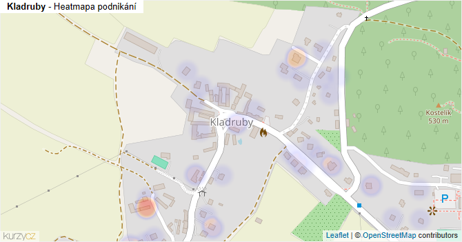 Kladruby - mapa podnikání