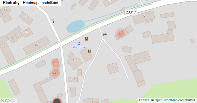 Kladruby - mapa podnikání