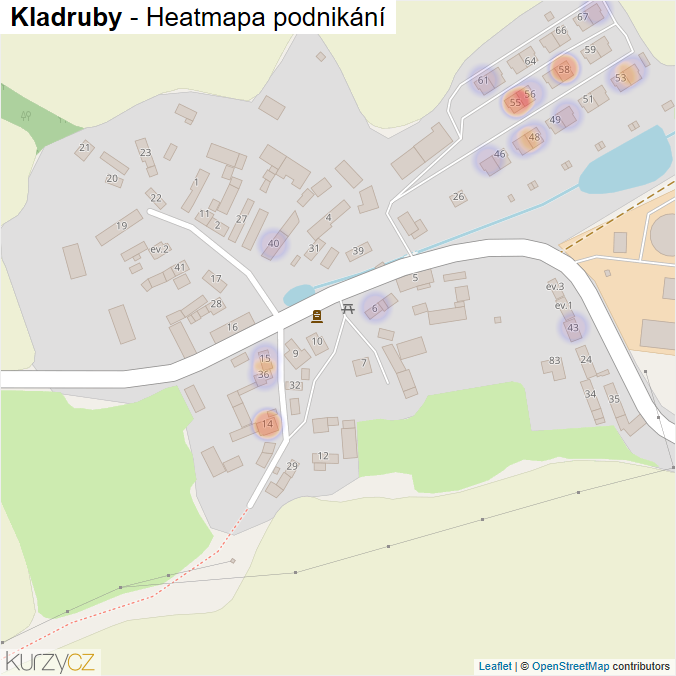 Mapa Kladruby - Firmy v části obce.