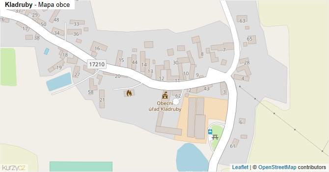 Kladruby - mapa obce