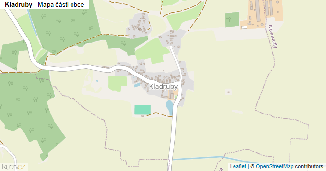 Kladruby - mapa části obce