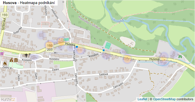 Husova - mapa podnikání