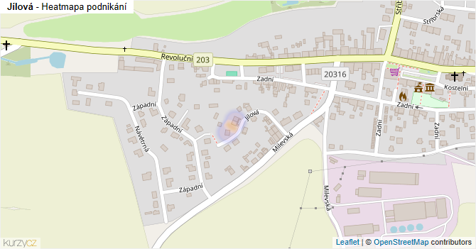 Jílová - mapa podnikání