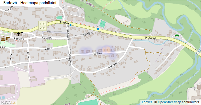 Sadová - mapa podnikání