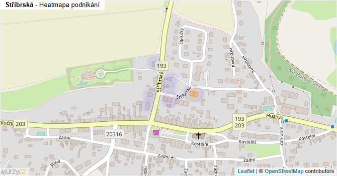 Stříbrská - mapa podnikání