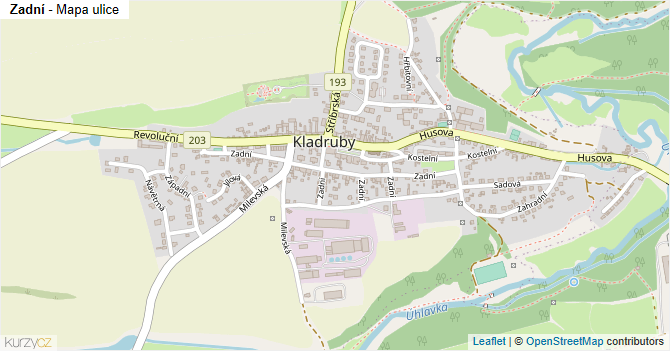 Zadní - mapa ulice