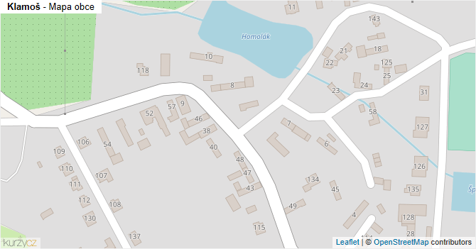 Klamoš - mapa obce