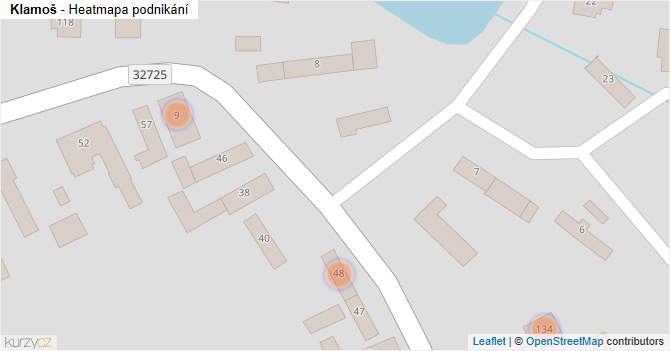 Klamoš - mapa podnikání