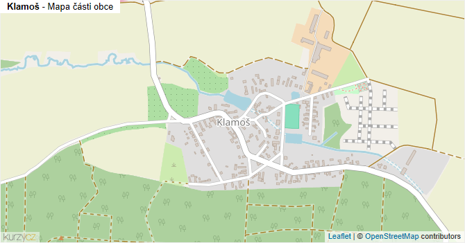 Klamoš - mapa části obce