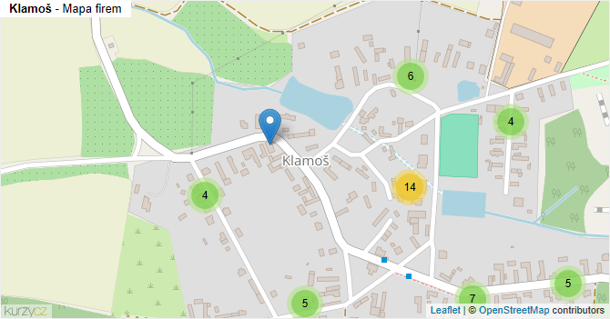 Klamoš - mapa firem