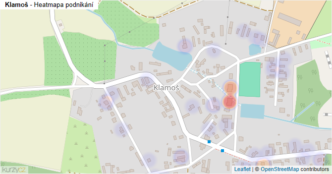 Klamoš - mapa podnikání