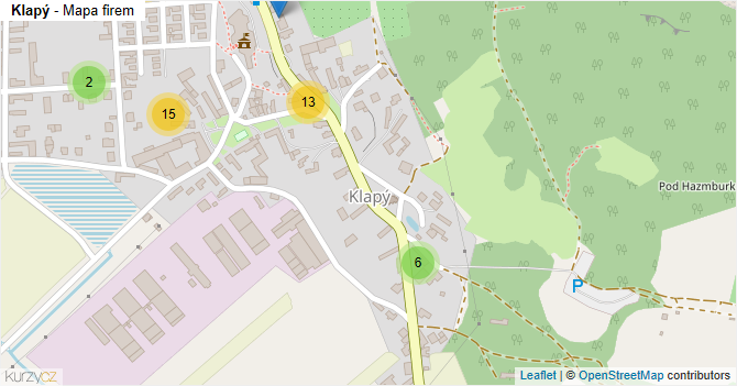 Klapý - mapa firem