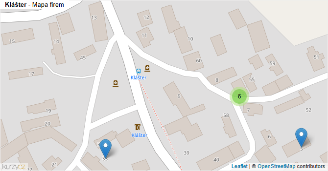 Klášter - mapa firem