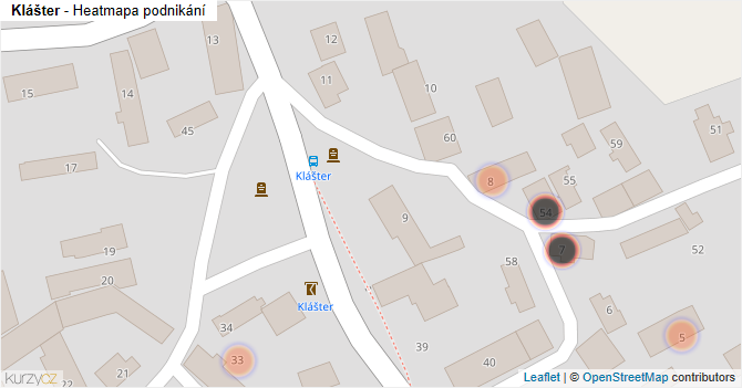 Klášter - mapa podnikání