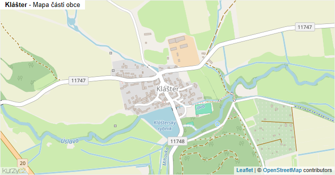 Klášter - mapa části obce