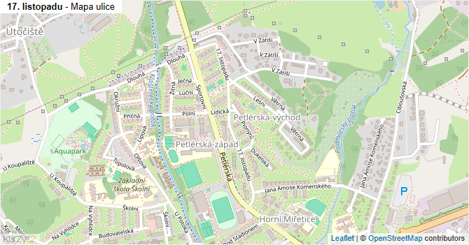 17. listopadu - mapa ulice