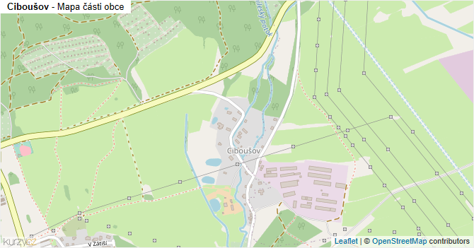 Ciboušov - mapa části obce