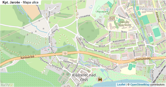Kpt. Jaroše - mapa ulice