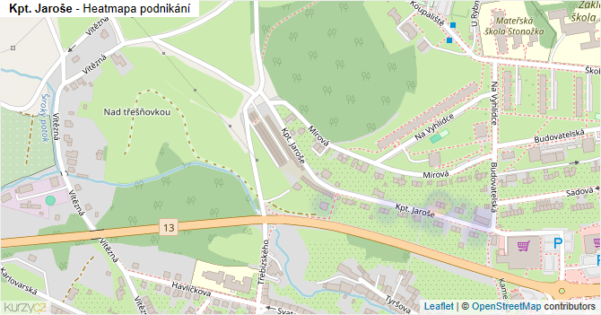 Kpt. Jaroše - mapa podnikání