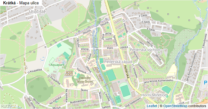 Krátká - mapa ulice