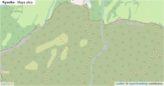 Kyselka - mapa ulice