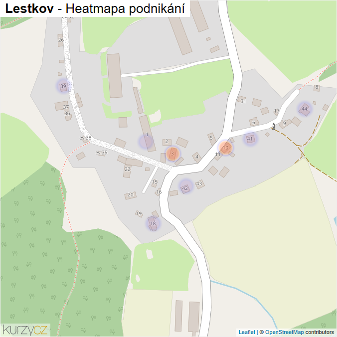 Mapa Lestkov - Firmy v části obce.