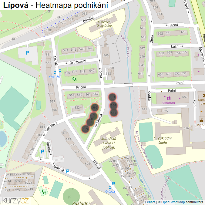 Mapa Lípová - Firmy v ulici.