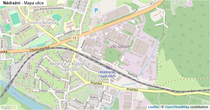 Nádražní - mapa ulice
