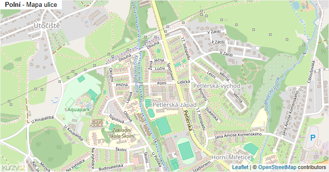 Polní - mapa ulice