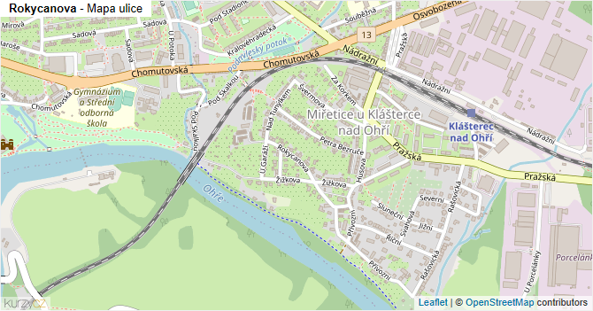 Rokycanova - mapa ulice