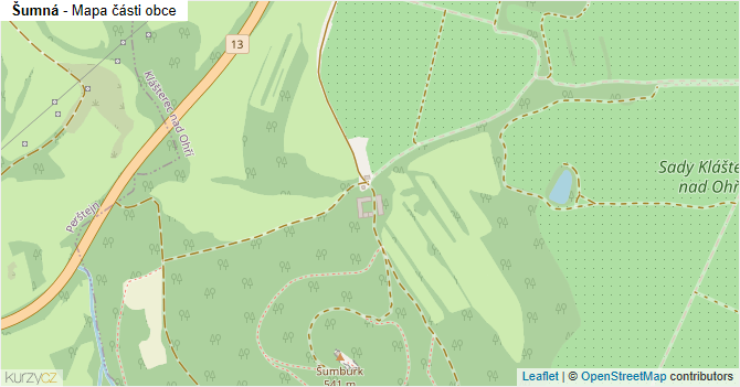 Šumná - mapa části obce