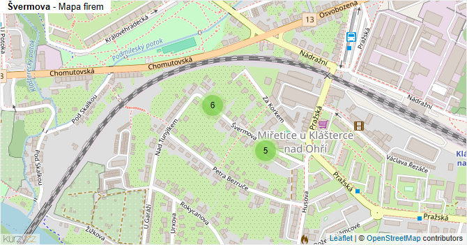 Švermova - mapa firem