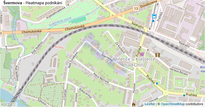 Švermova - mapa podnikání