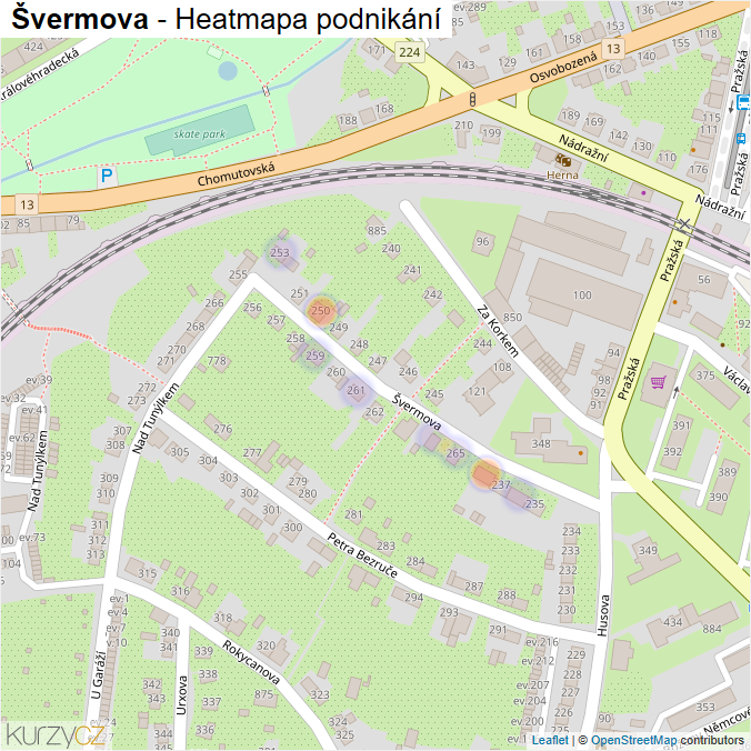 Mapa Švermova - Firmy v ulici.