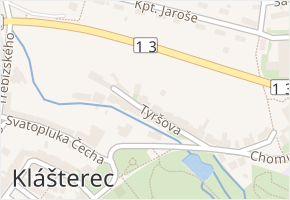 Tyršova v obci Klášterec nad Ohří - mapa ulice