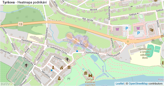 Tyršova - mapa podnikání