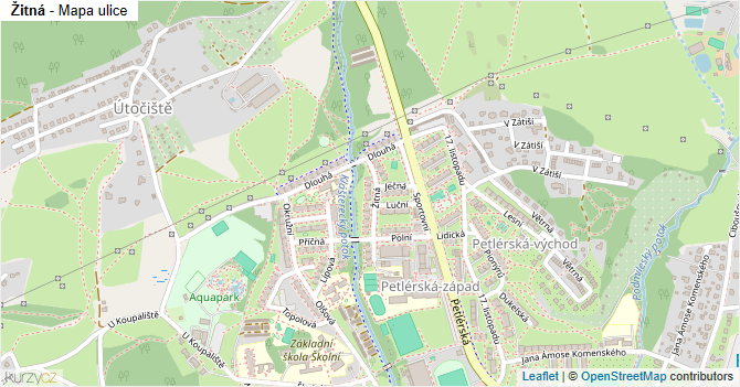 Žitná - mapa ulice