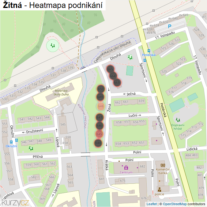 Mapa Žitná - Firmy v ulici.